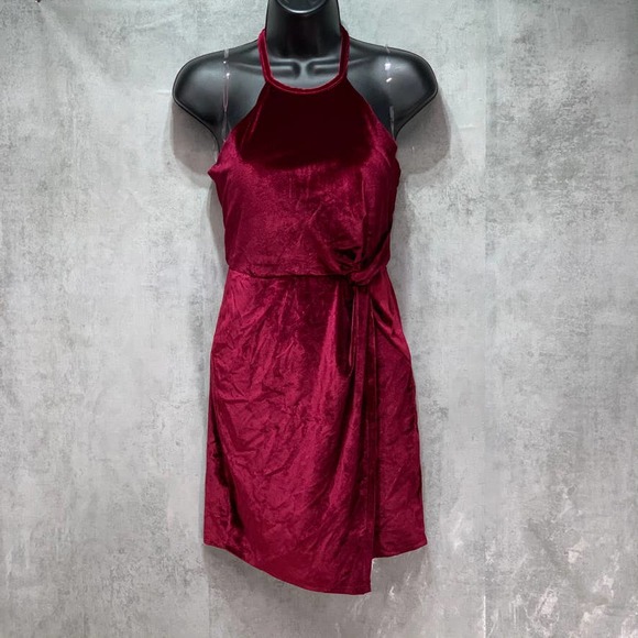 Crystal Doll Wine Burgundy Velvet Juniors' Knot - Picture 1 of 12